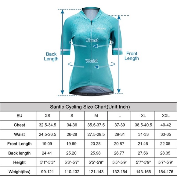 SANTIC Women’s Cycling jersey blue XS - Picture 6 of 9